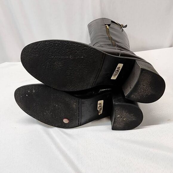 Marruecos Women's 5 Black Leather Knee-High Riding Boots Columbian - Picture 7 of 13